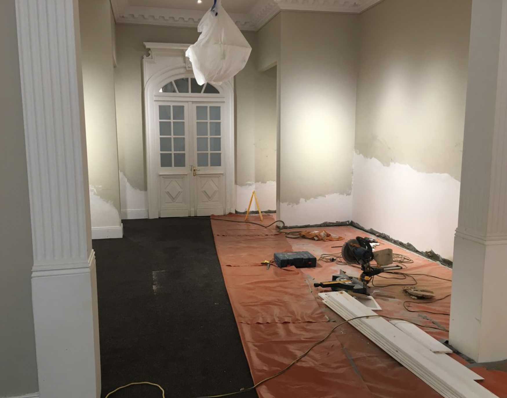 Heritage Sydney hallway protected during damp treatment